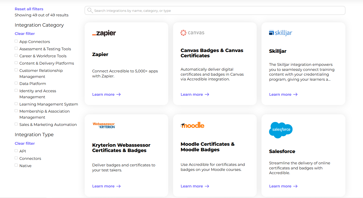 Accredible Integrations